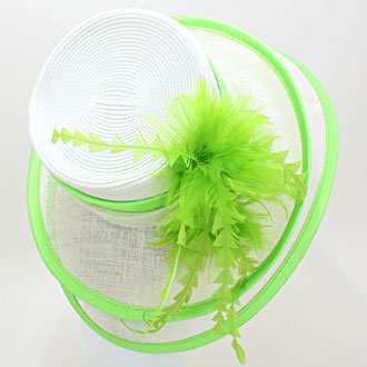 iLLASPARKZ Triangle Feather Flower Sinamay Dressy Hat