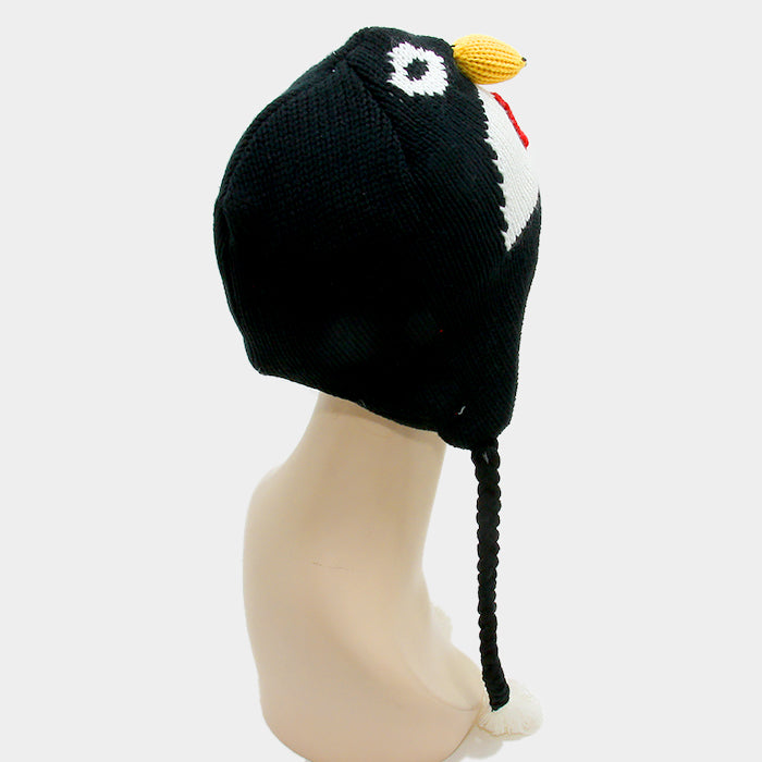 iLLASPARKZ Knit tassel drop penguin earcuff hat