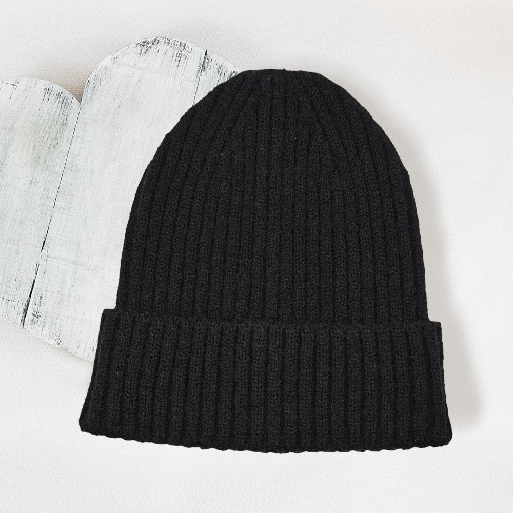 iLLASPARKZ Solid Ribbed Cuff Beanie Hat