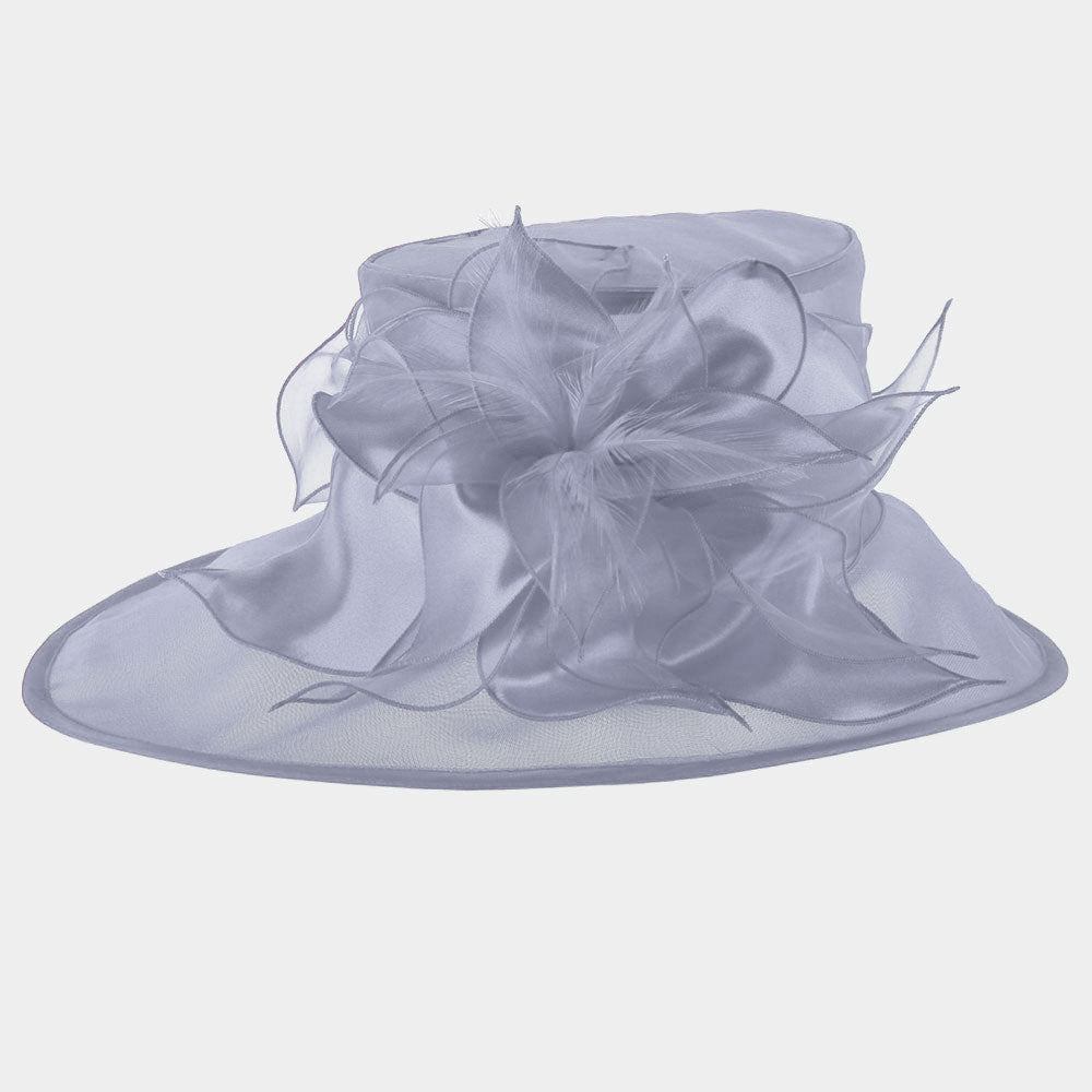 iLLASPARKZ Satin organza side oval hat