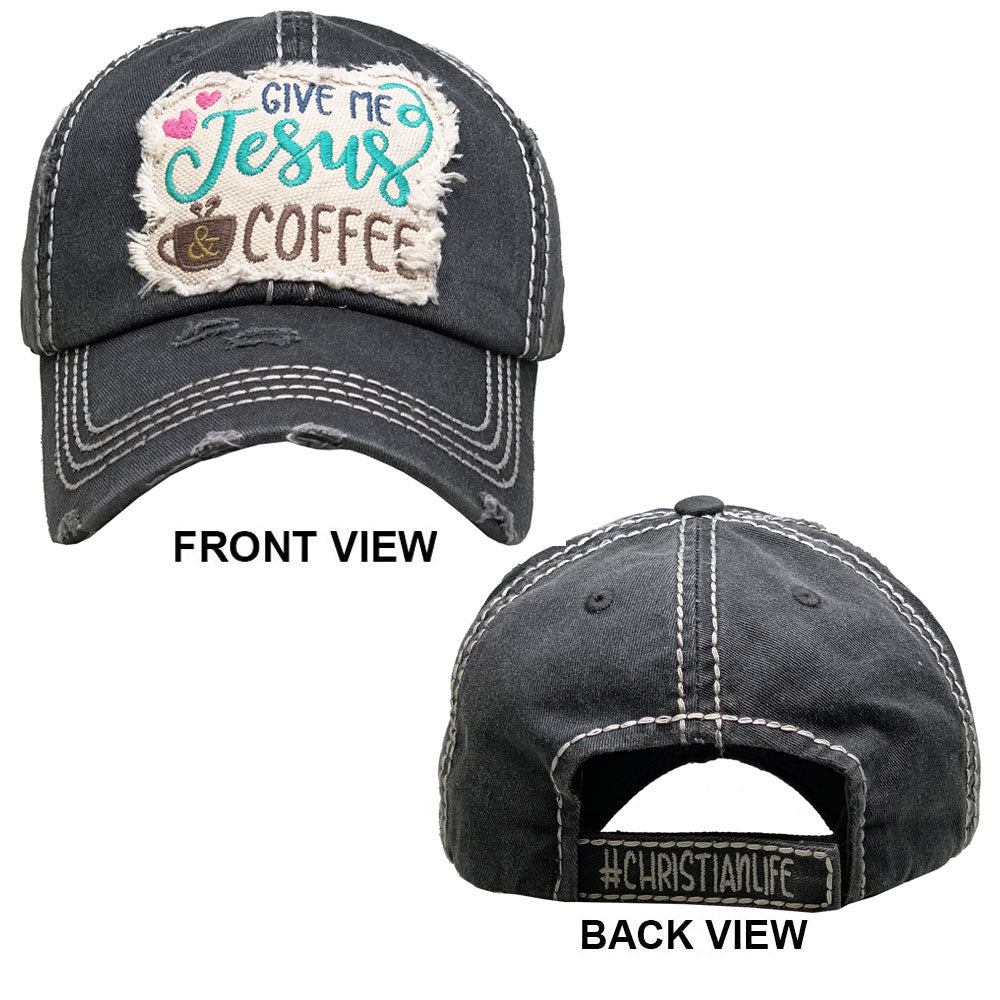 iLLASPARKZ GIVE ME JESUS & COFFEE Vintage Baseball Cap