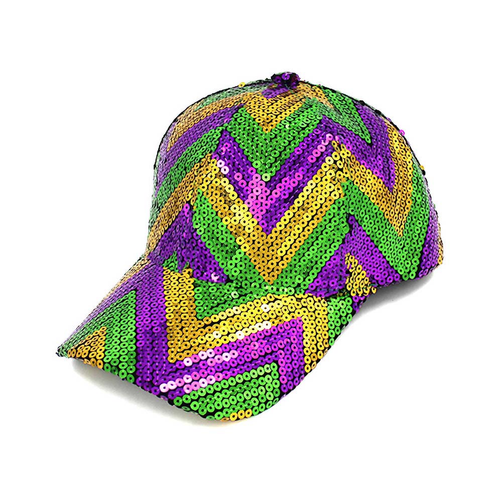 iLLASPARKZ Mardi Gras Sequin Baseball Cap