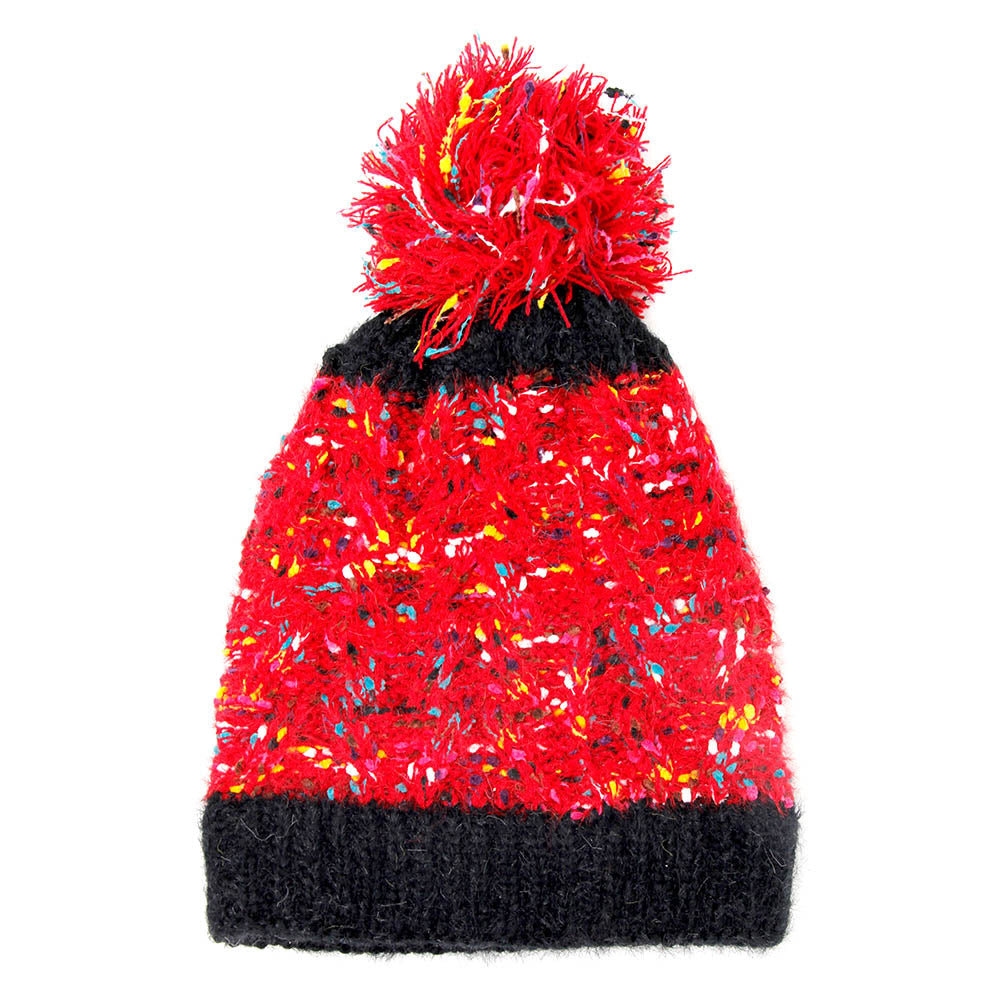 iLLASPARKZ Multi Color Sprinkles Pom Pom Beanie Hat