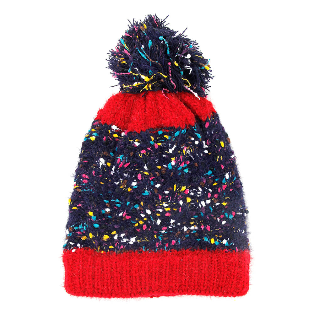 iLLASPARKZ Multi Color Sprinkles Pom Pom Beanie Hat