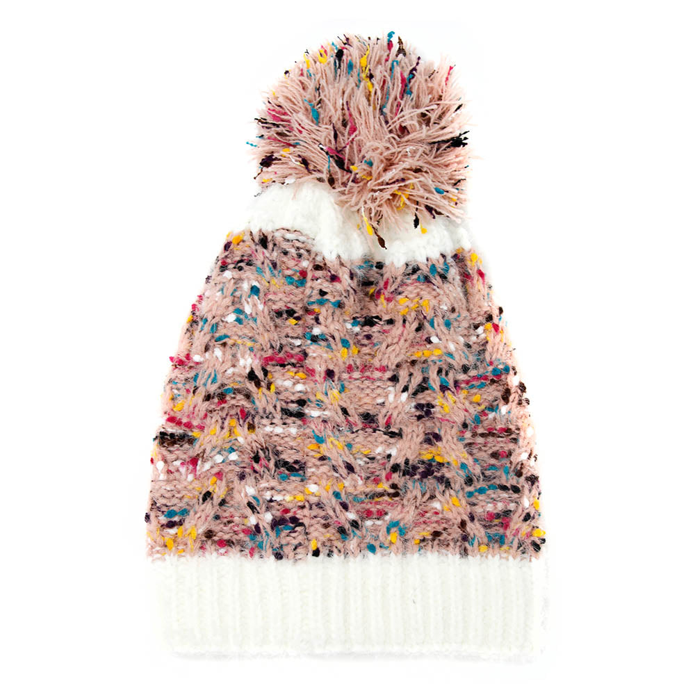 iLLASPARKZ Multi Color Sprinkles Pom Pom Beanie Hat