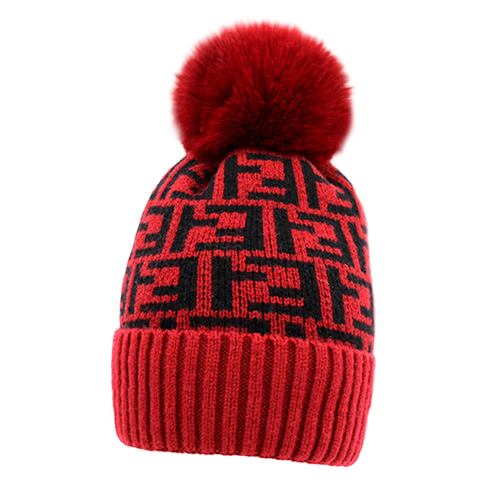 iLLASPARKZ Greek Geometric Patterned Pom Pom Beanie Hat