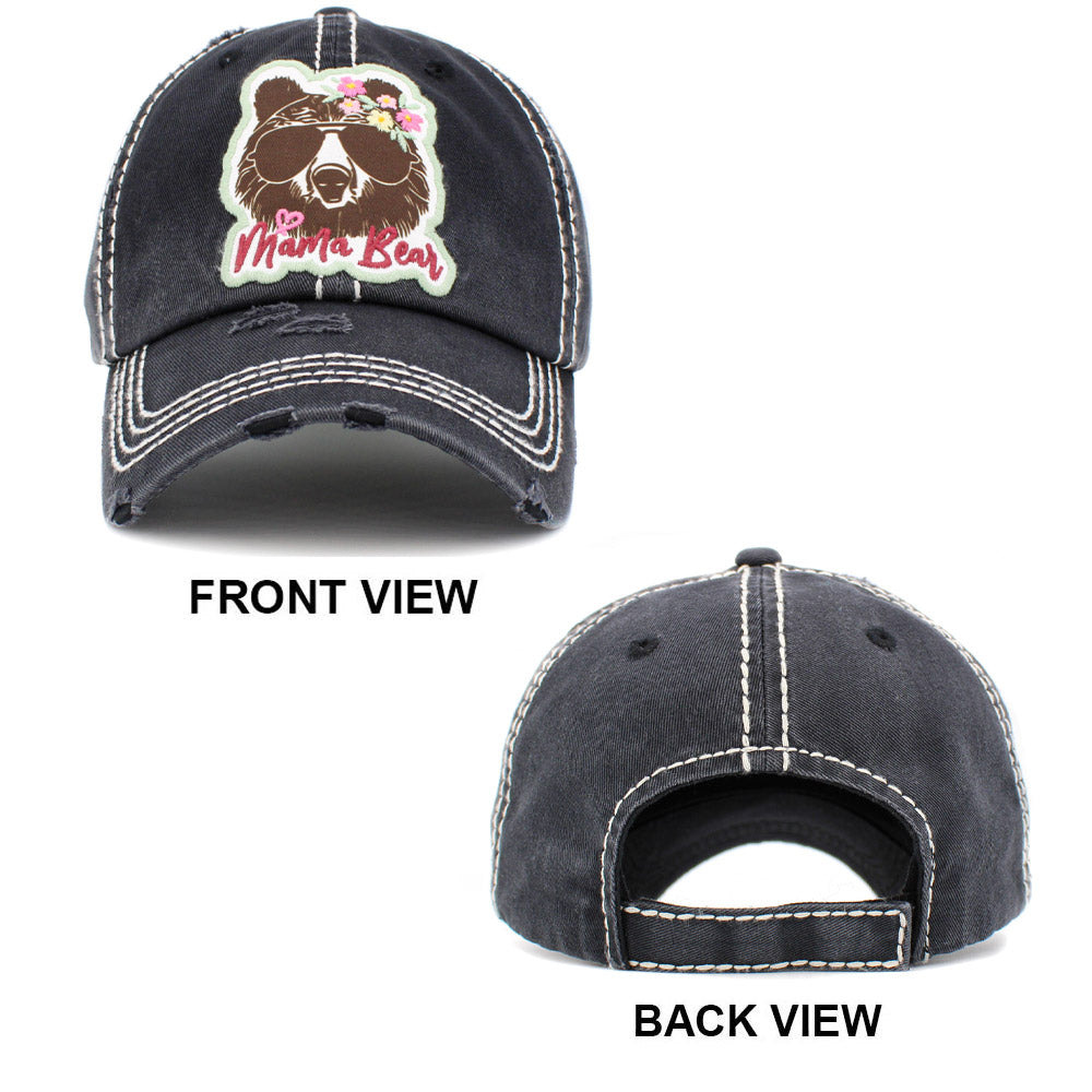 iLLASPARKZ mama Bear Message Vintage Baseball Cap