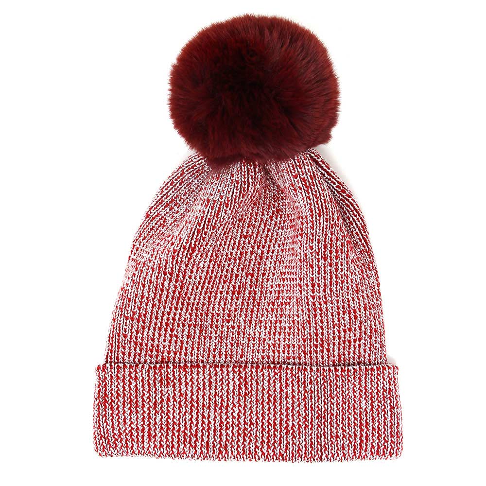 iLLASPARKZ Metallic Thread Pompom Beanie Hat