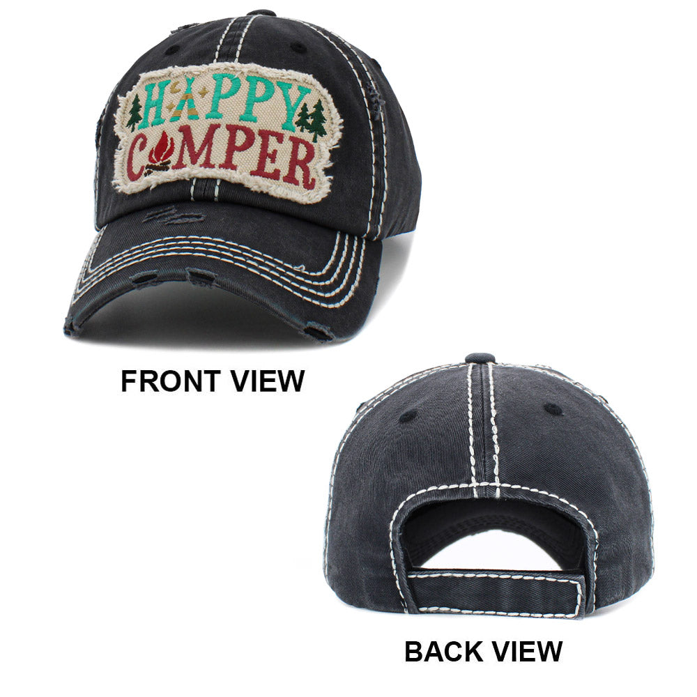 iLLASPARKZ HAPPY CAMPER Vintage Baseball Cap