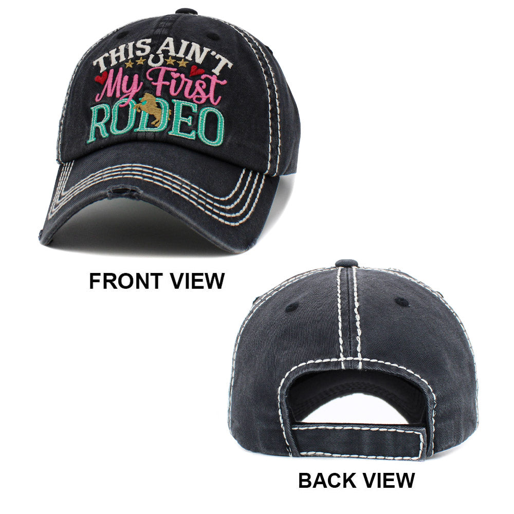 iLLASPARKZ THIS AIN'T My First RODEO Message Vintage Baseball Cap