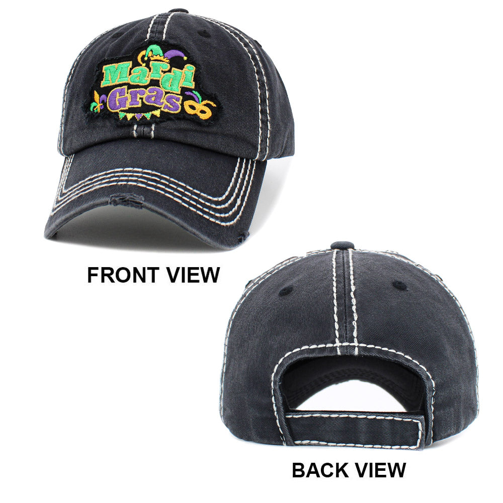 iLLASPARKZ Mardi Gras Message Vintage Baseball Cap