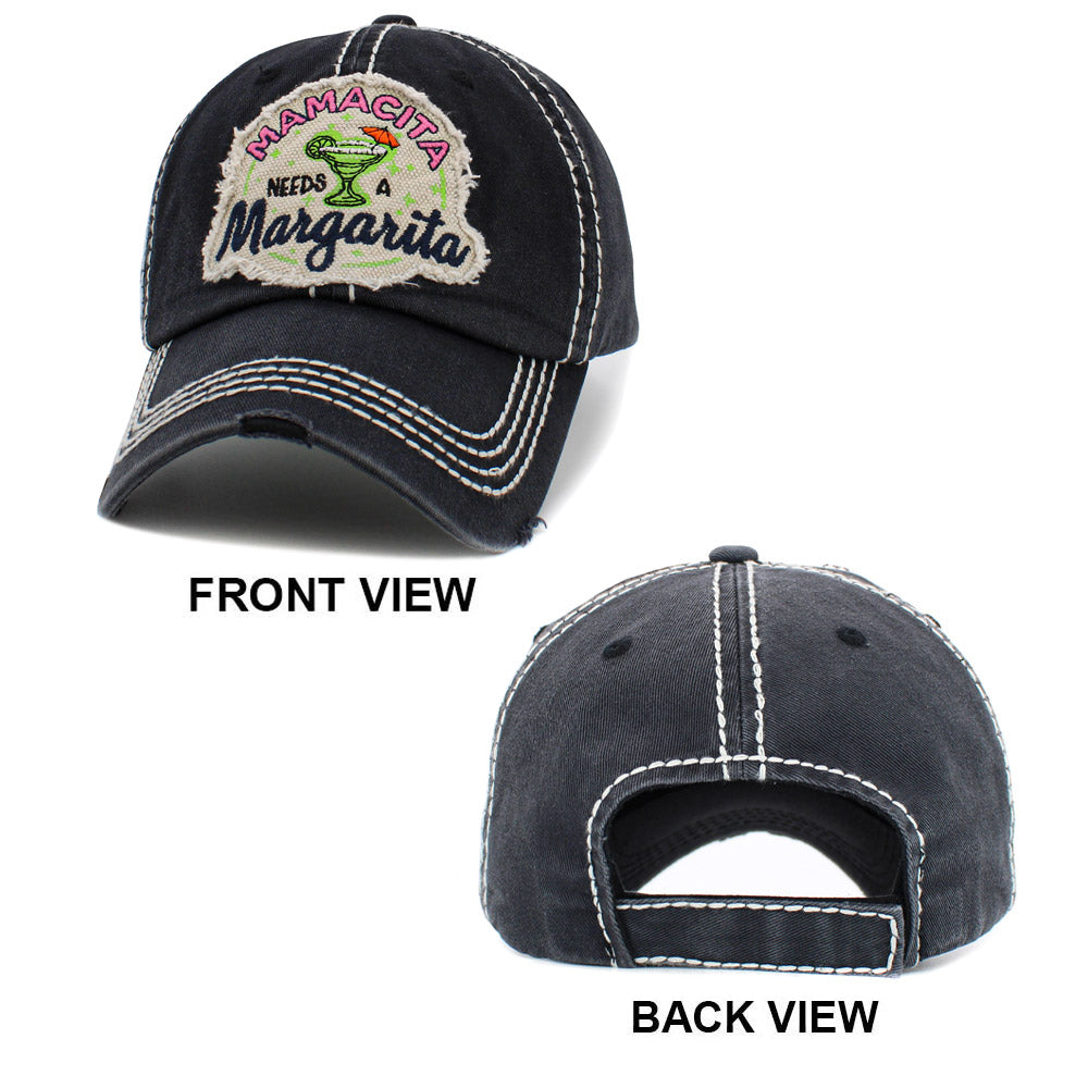 iLLASPARKZ MAMACITA NEEDS margarita Message Vintage Baseball Cap