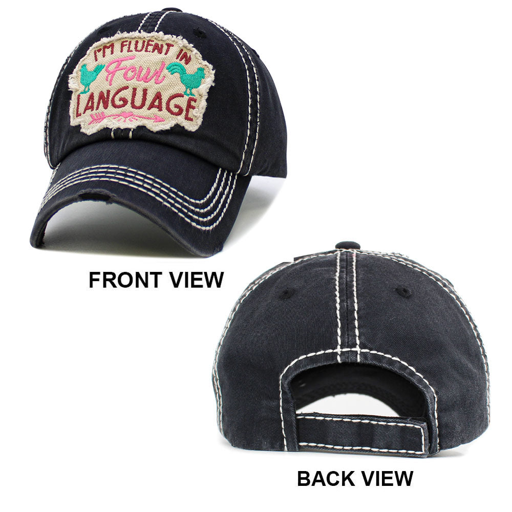 iLLASPARKZ Im Fluent In FOUL LANGUAGE Message Vintage Baseball Cap