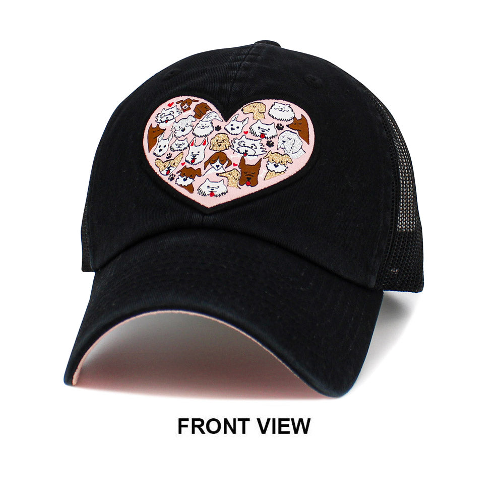 iLLASPARKZ Floral Pattern Heart Patch Pointed Baseball Cap