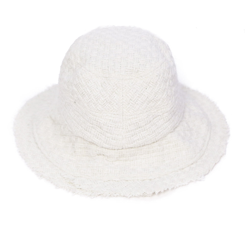 iLLASPARKZ Frayed Edge Woven Bucket Hat