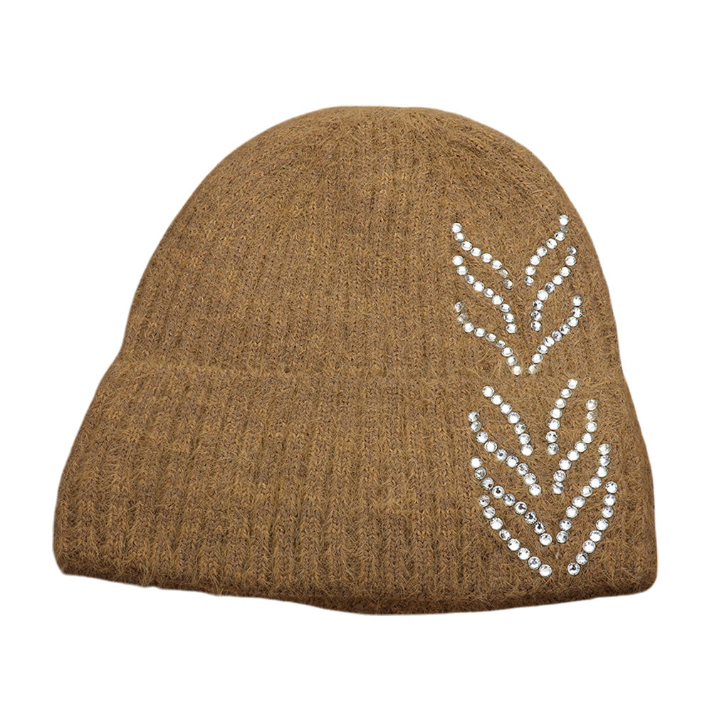 iLLASPARKZ Bling Arrow Studded Accented Fuzzy Winter Beanie Hat