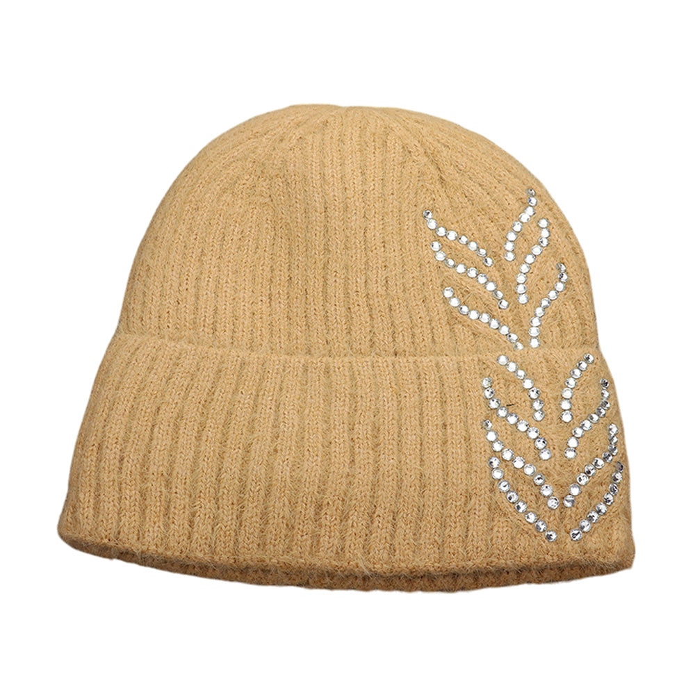 iLLASPARKZ Bling Arrow Studded Accented Fuzzy Winter Beanie Hat