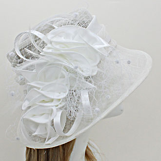 iLLASPARKZ Floral Fishnet Sinamay Straw Hat