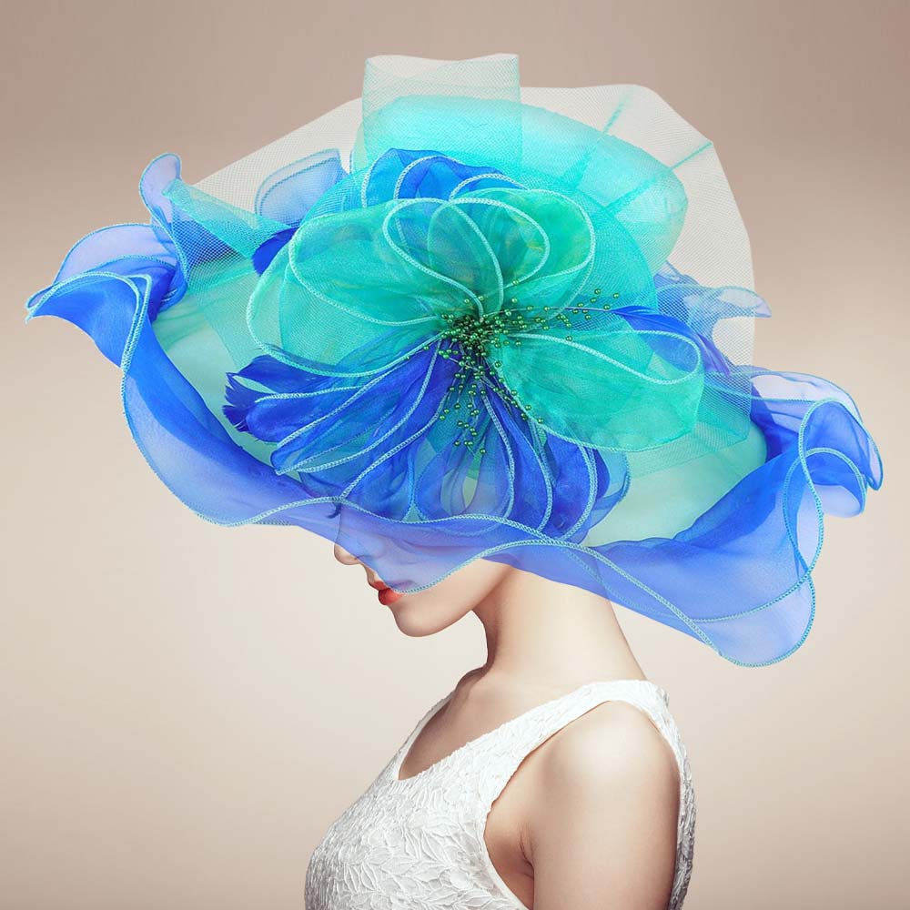 iLLASPARKZ Flower Accented Double Layered Organza Hat