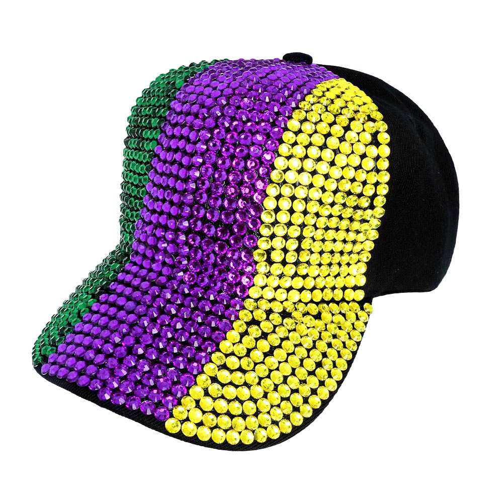 iLLASPARKZ Bling Studded Mardi Gras Baseball Cap