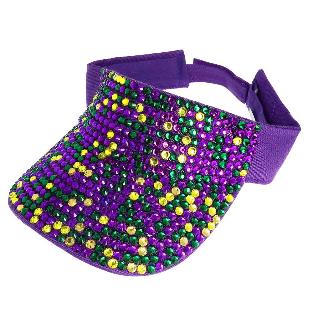 iLLASPARKZ Bling Studded Mardi Gras Visor Hat