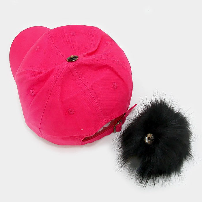 iLLASPARKZ Detachable pom pom baseball cap