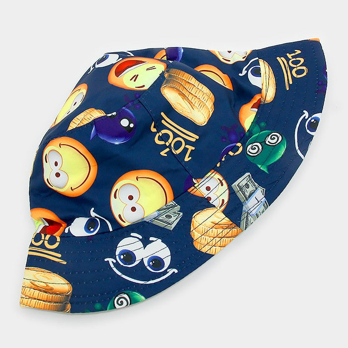 iLLASPARKZ Emoji 100 print cotton bucket hat