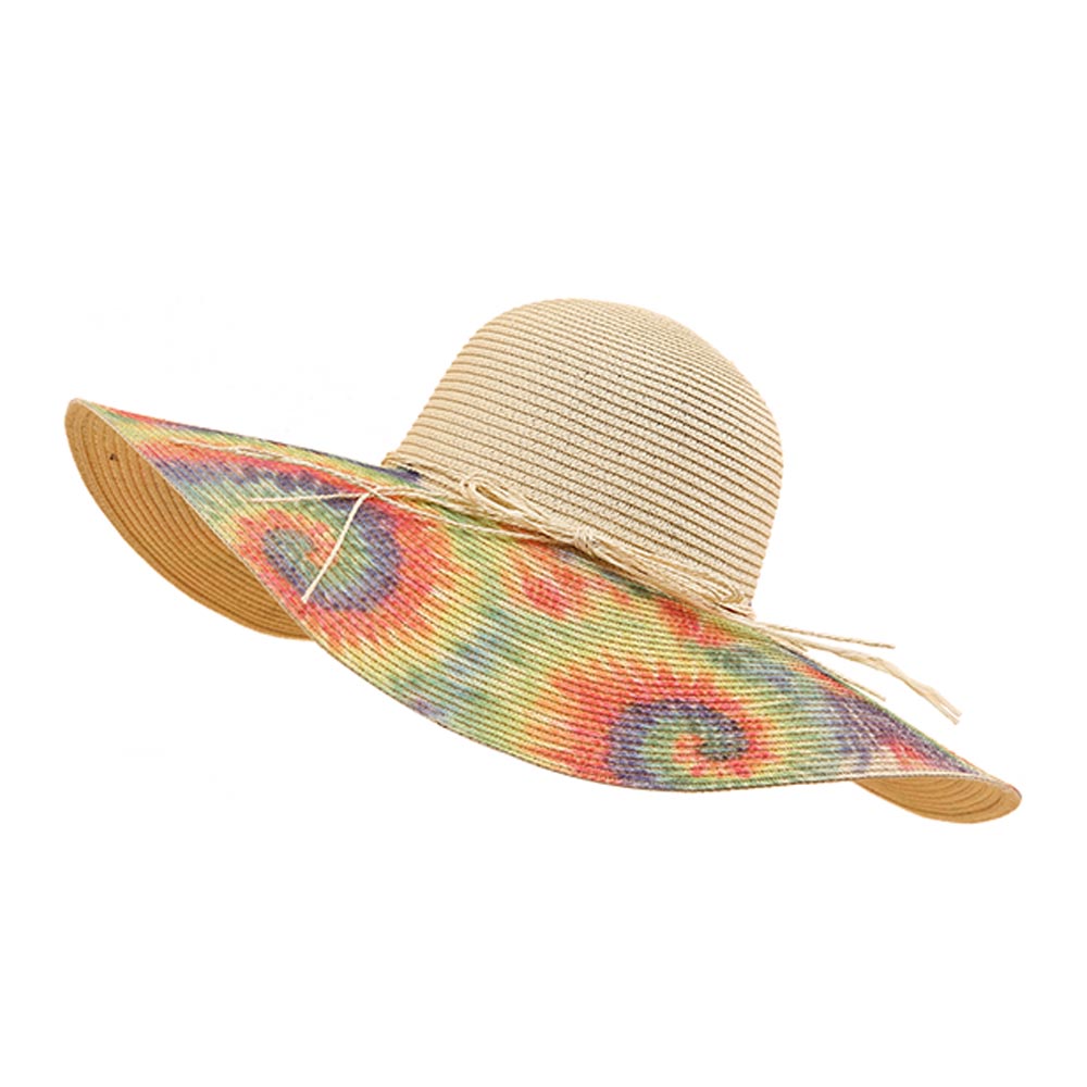 iLLASPARKZ Tie Dye Print Straw Sun Hat