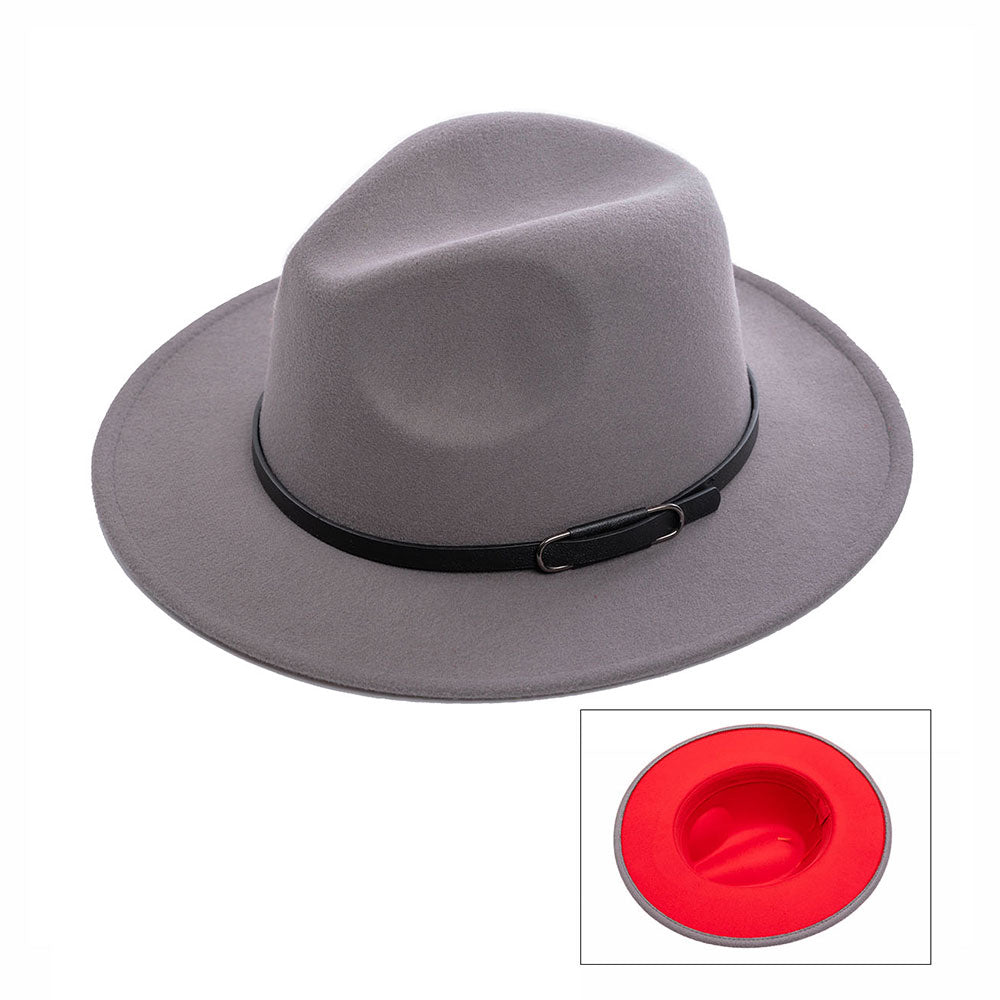 iLLASPARKZ Faux Leather Band Pointed Solid Panama Hat