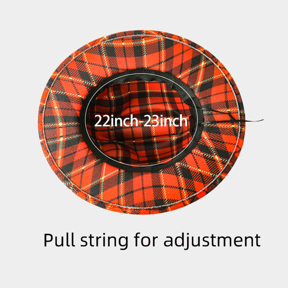 iLLASPARKZ Belt Band Accented Plaid Check Patterned Fedora Hat