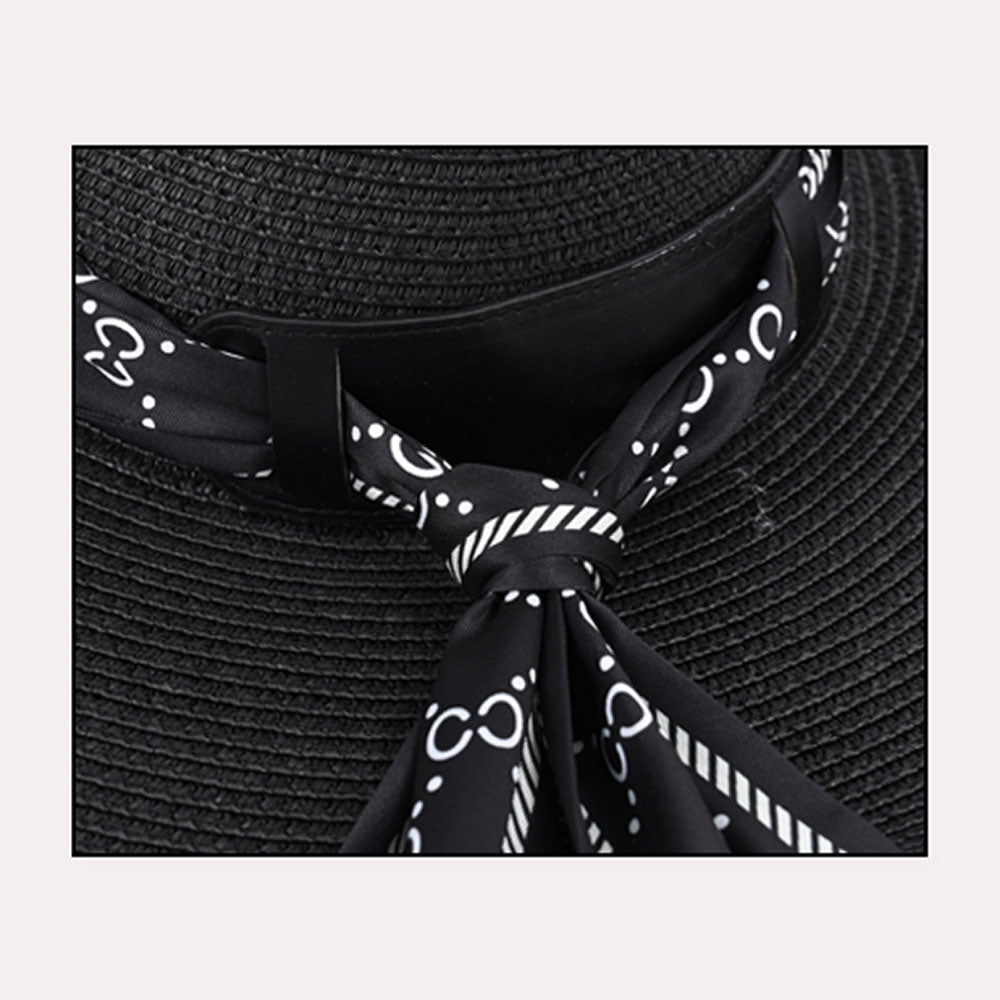 iLLASPARKZ Patterned Scarf Band Straw Sun Hat