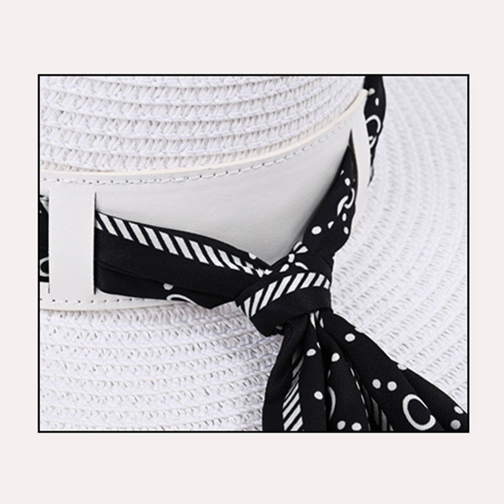 iLLASPARKZ Patterned Scarf Band Straw Sun Hat