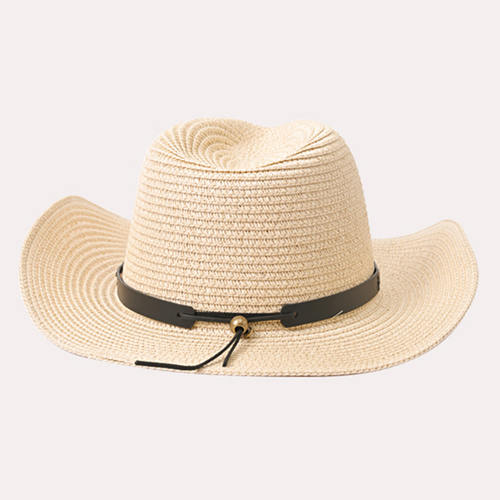 iLLASPARKZ Faux Leather Band Straw Panama Sun Hat