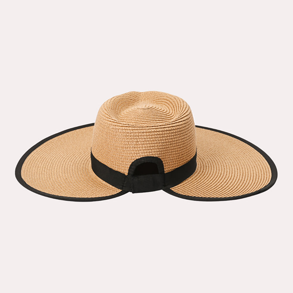 iLLASPARKZ Black Band Trimmed Straw Sun Hat