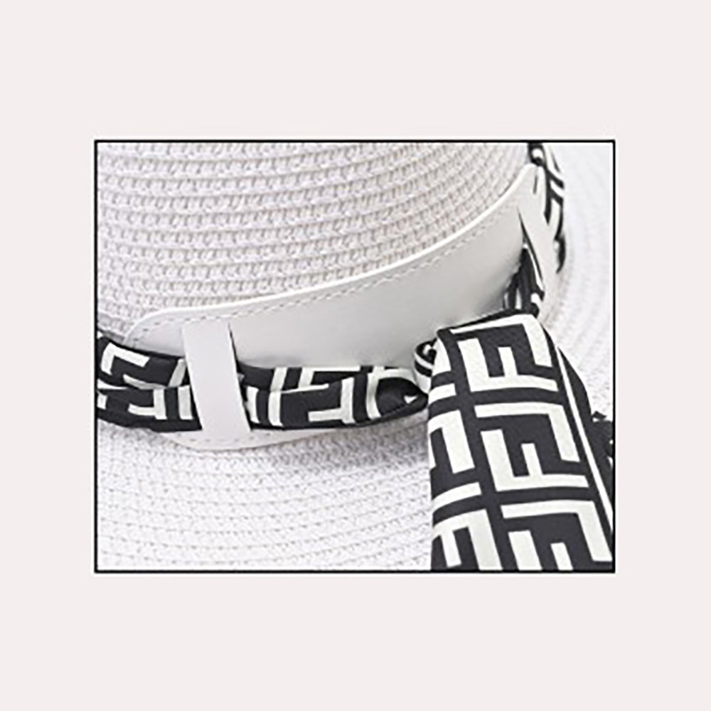 iLLASPARKZ Patterned Ribbon Floppy Straw Sun Hat