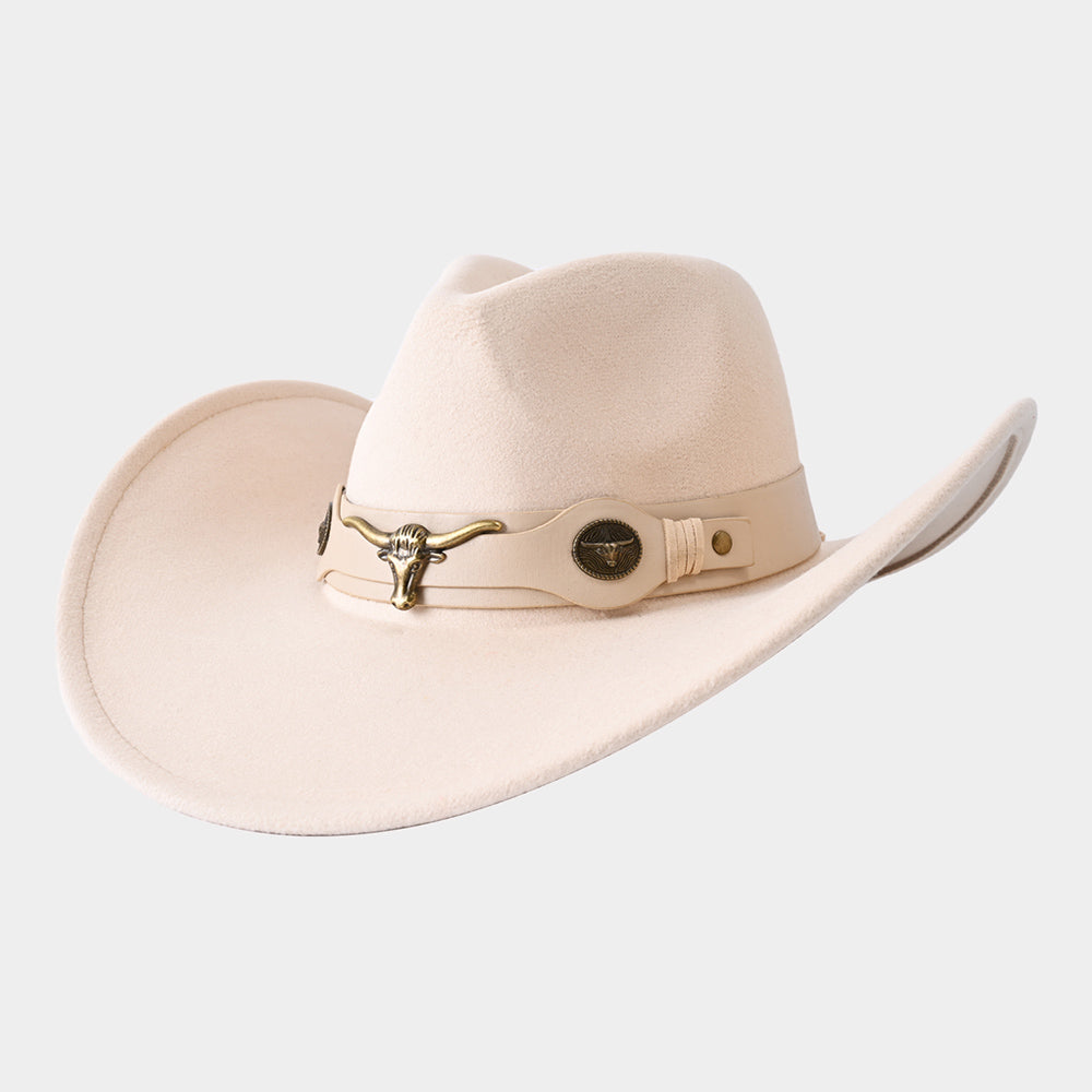 iLLASPARKZ Steer Head Pointed Cowboy Fedora Panama Hat