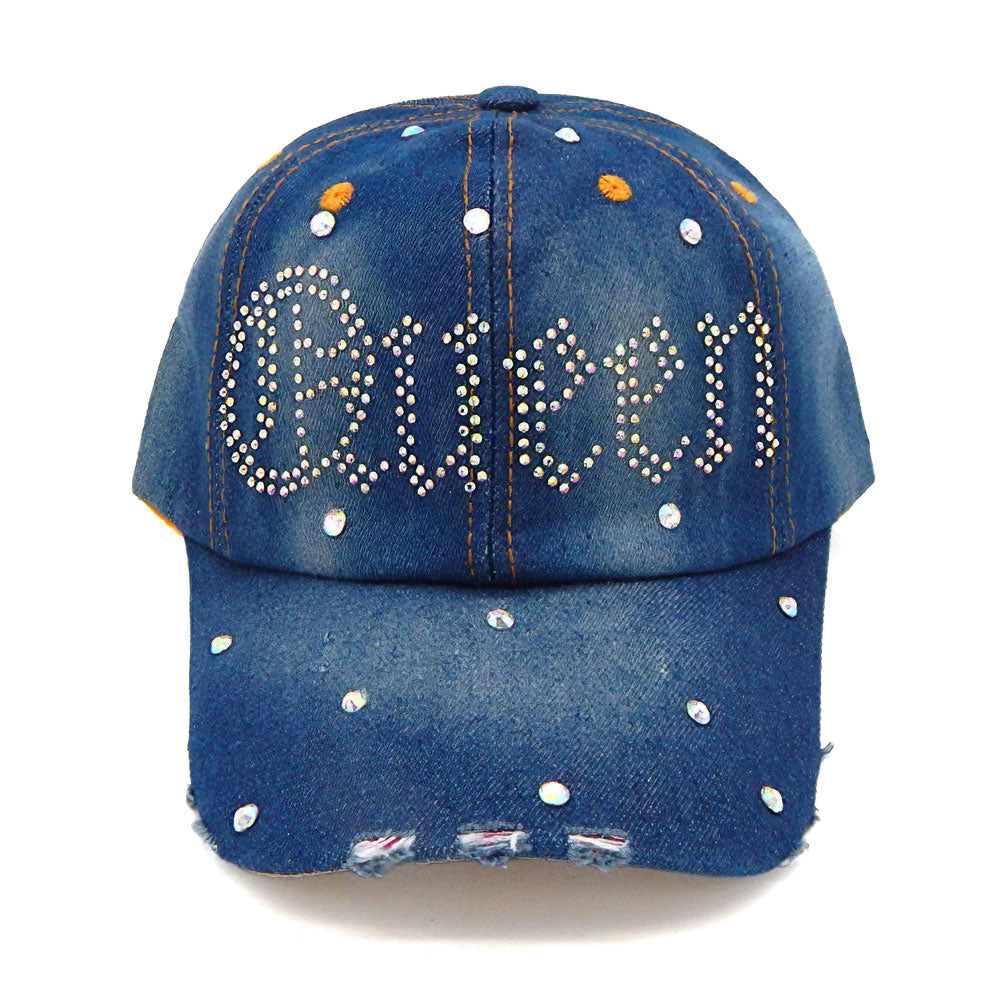 iLLASPARKZ Bling Studded Queen Message  Baseball Cap