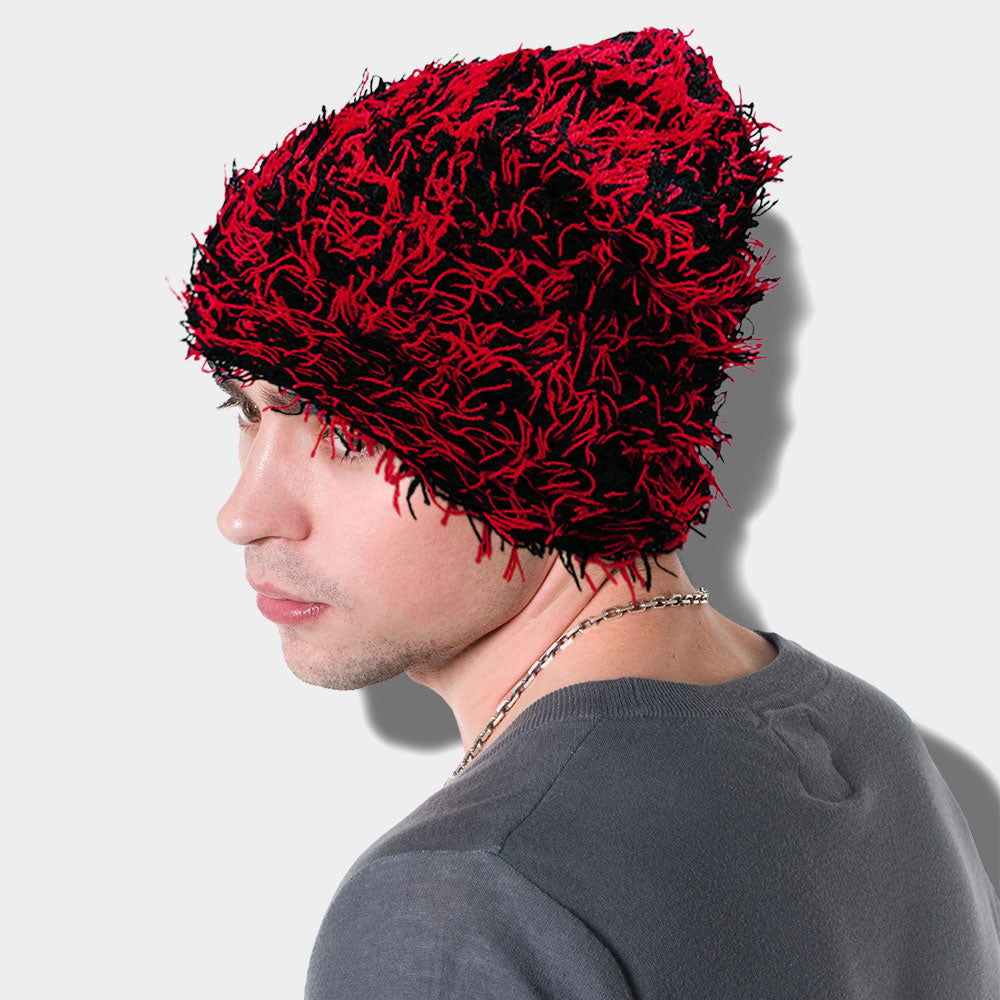 iLLASPARKZ Distressed Knitted Fuzzy Winter Beanie Hat