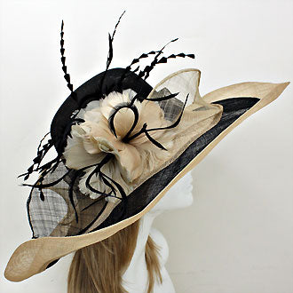 iLLASPARKZ Feather Flower Sinamay Straw Hat