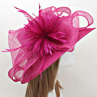 iLLASPARKZ Feather Flower Sinamay Straw Hat