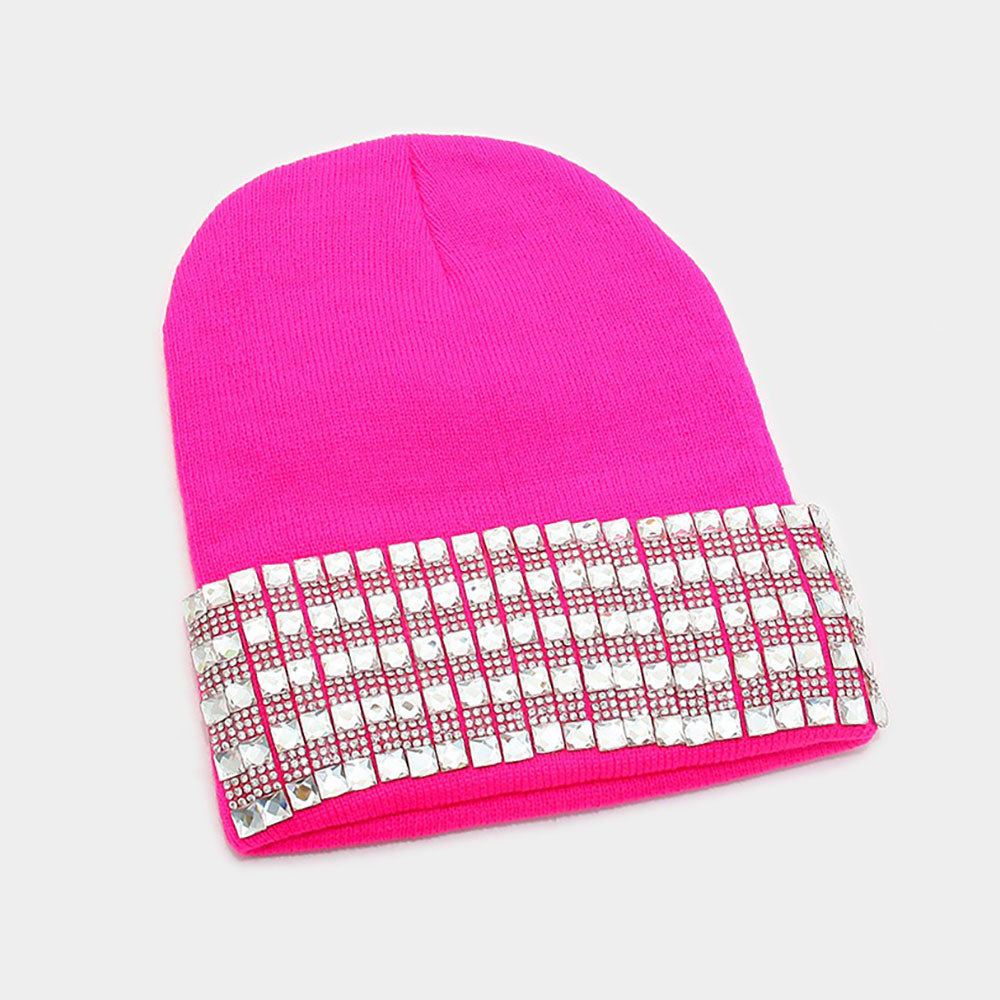 iLLASPARKZ Trellis Blinged Acrylic Beanie Hat