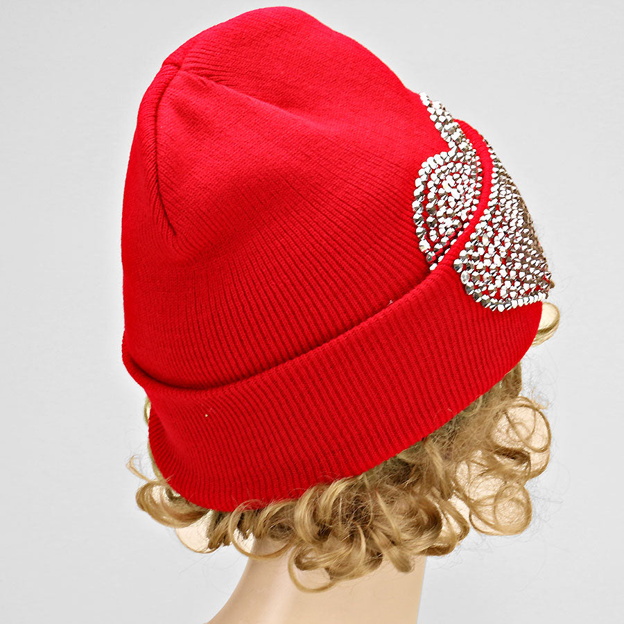 iLLASPARKZ Heart Studded Acrylic Beanie