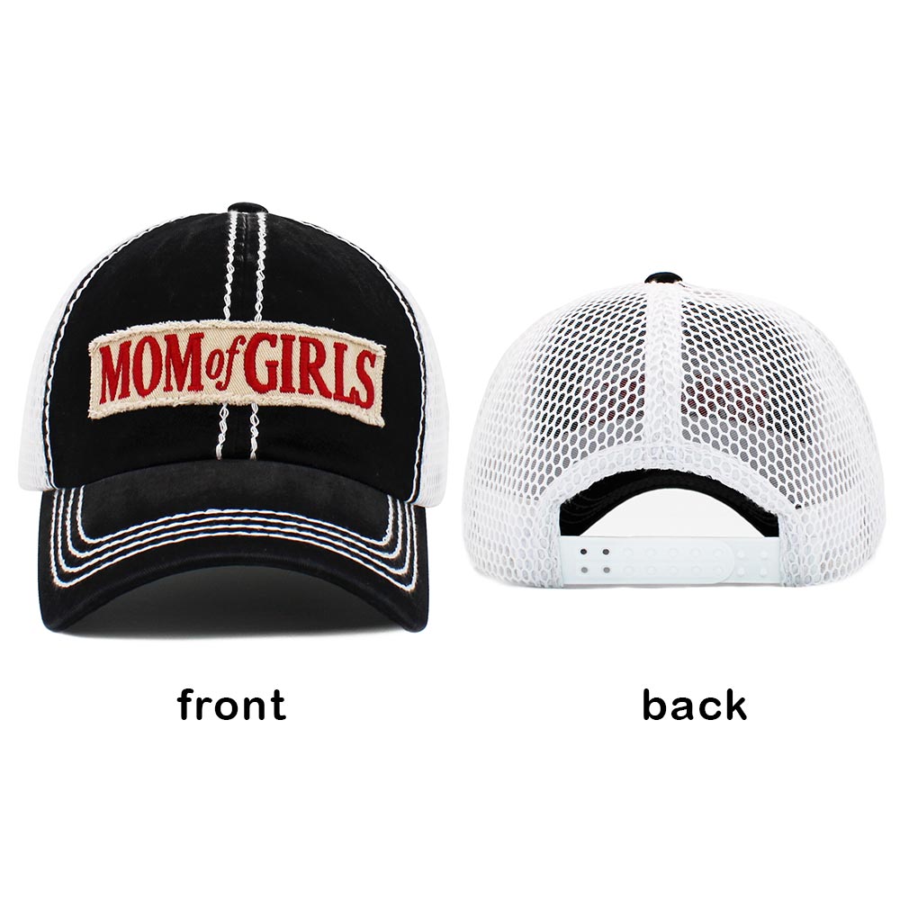 iLLASPARKZ MOM OF GIRLS Message Mesh Back Baseball Cap