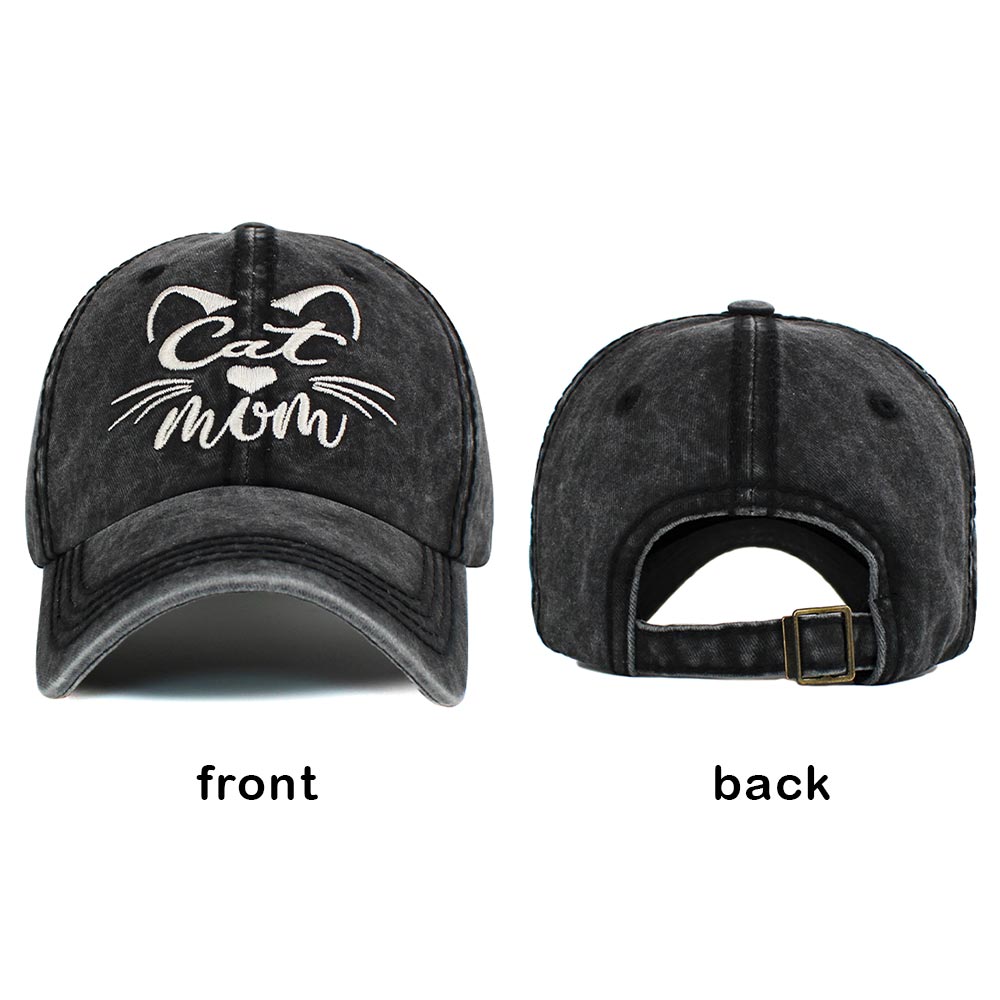 iLLASPARKZ CAT MOM Message Vintage Baseball Cap