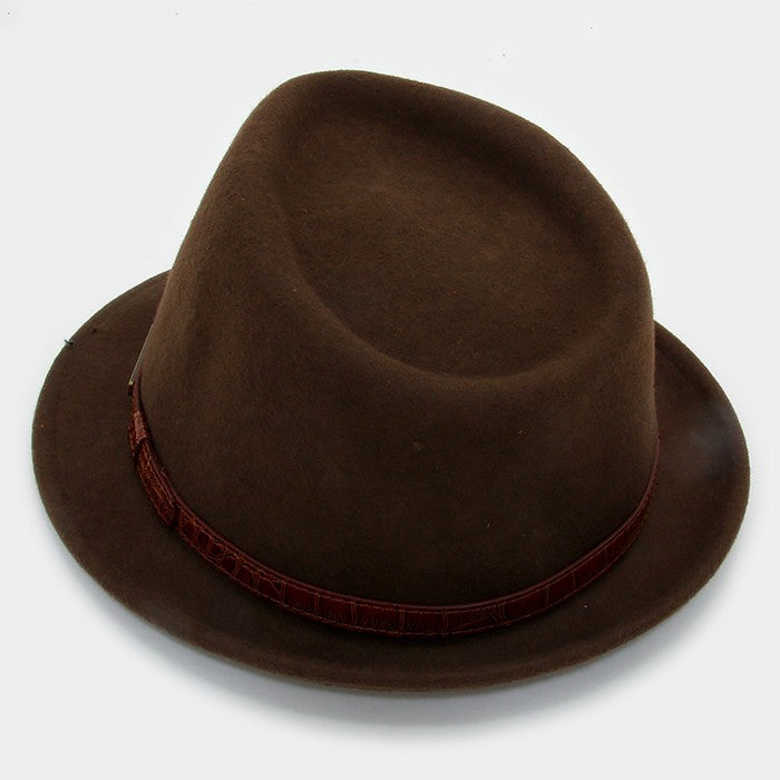 iLLASPARKZ Leather Band Wool Fedora