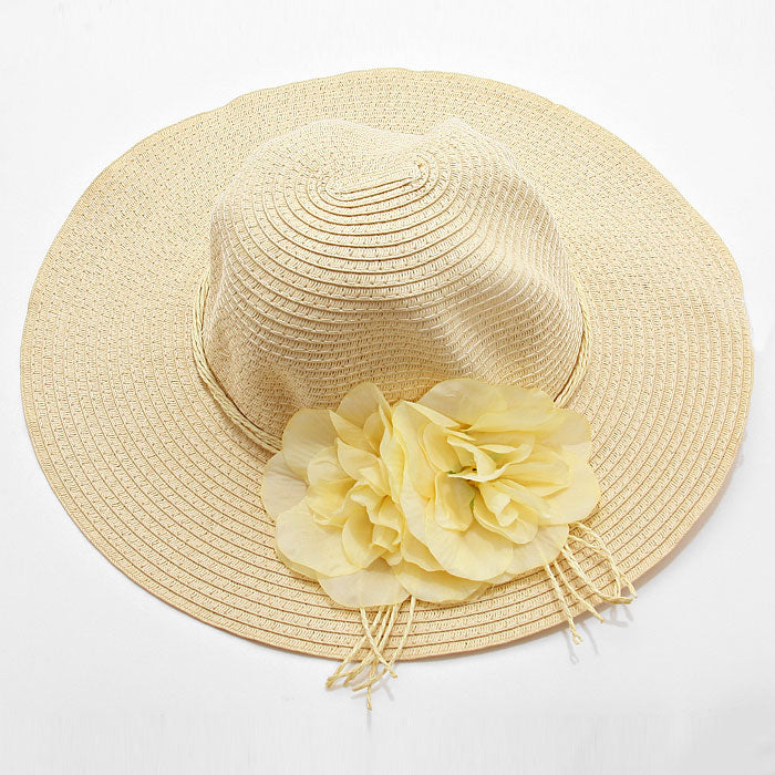 iLLASPARKZ Flower Accented Straw Floppy Hat