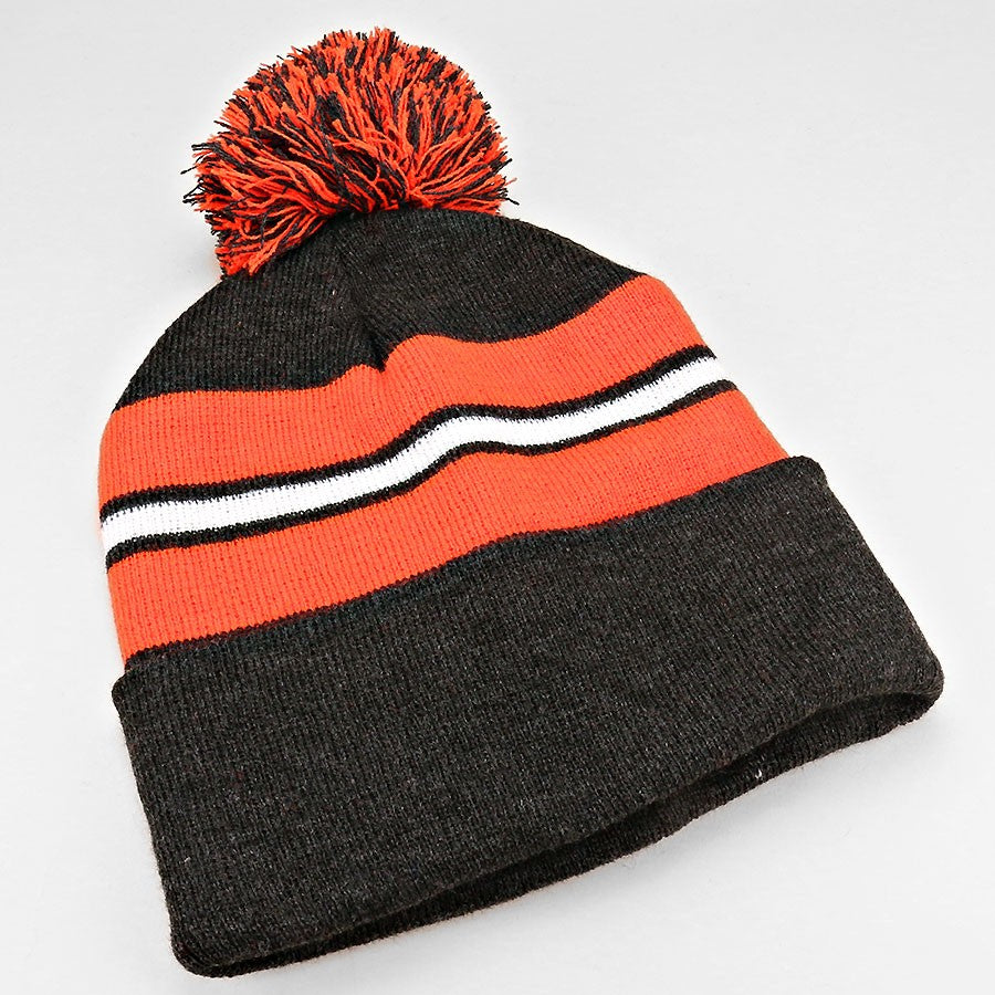 iLLASPARKZ Striped pom pom beanie hat