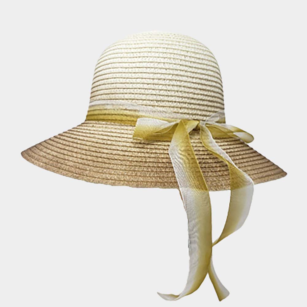 iLLASPARKZ Ombre Bow Band Straw Sun Hat