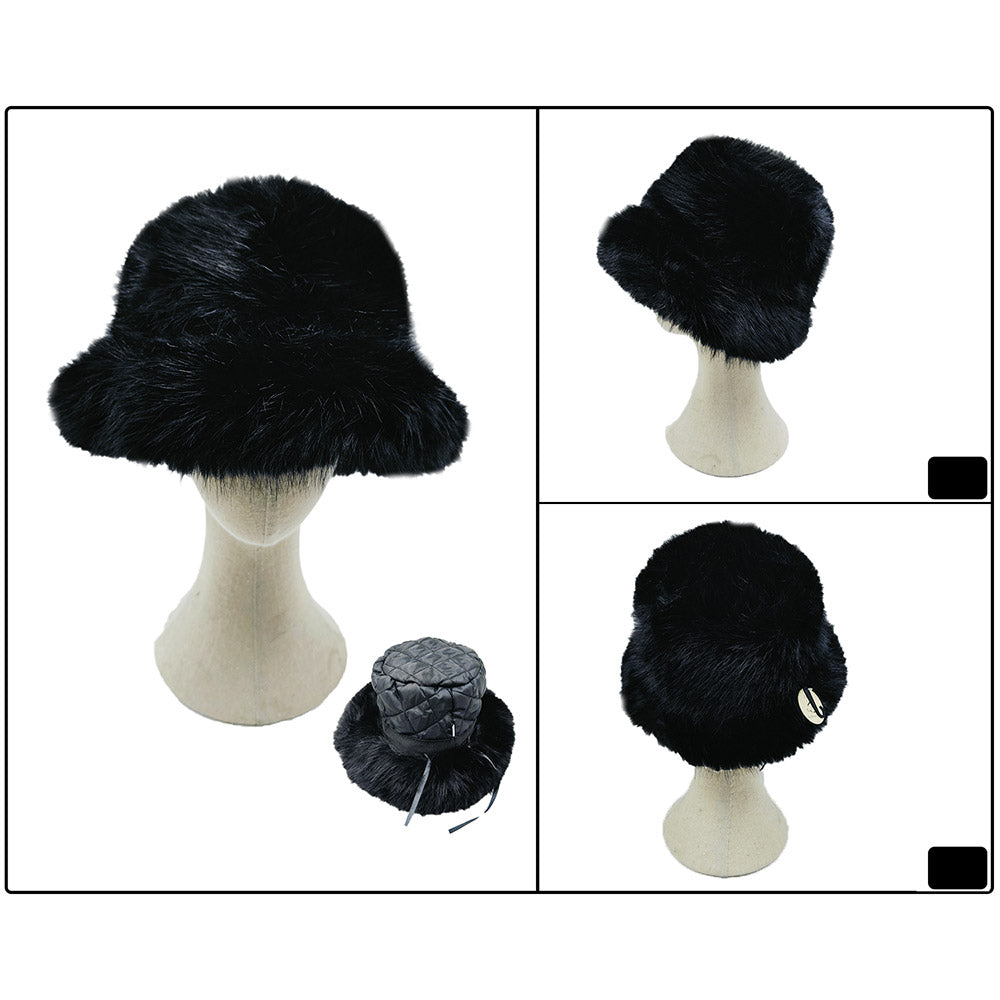 iLLASPARKZ Fuzzy Faux Fur Bucket Hat