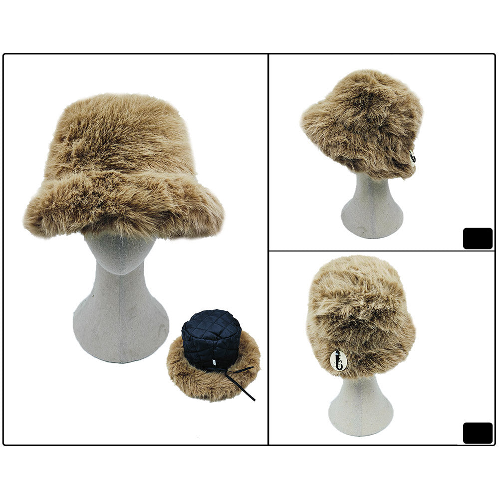 iLLASPARKZ Fuzzy Faux Fur Bucket Hat